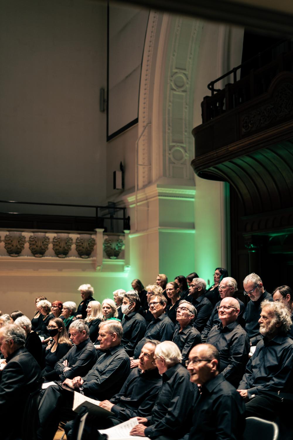 The Chelsea Opera Chorus onstage at Cadogan Hall